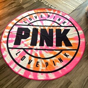 PINK Victoria's Secret Tie-Dye Beach Towel - Pink, Orange, Black